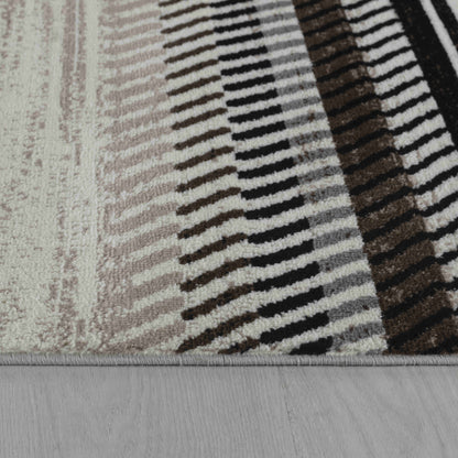 8' X 11' Beige Striped Area Rug