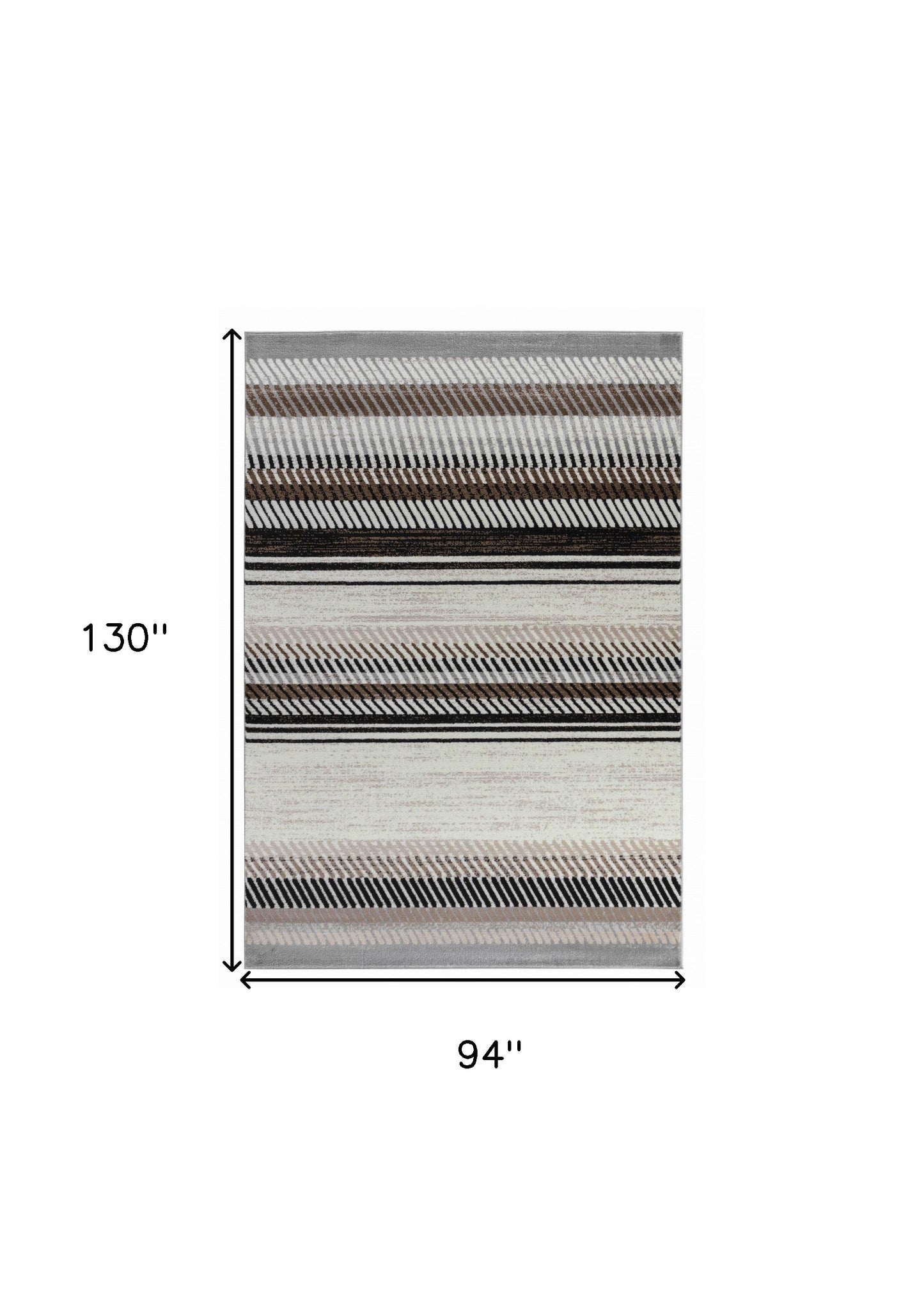 8' X 11' Beige Striped Area Rug