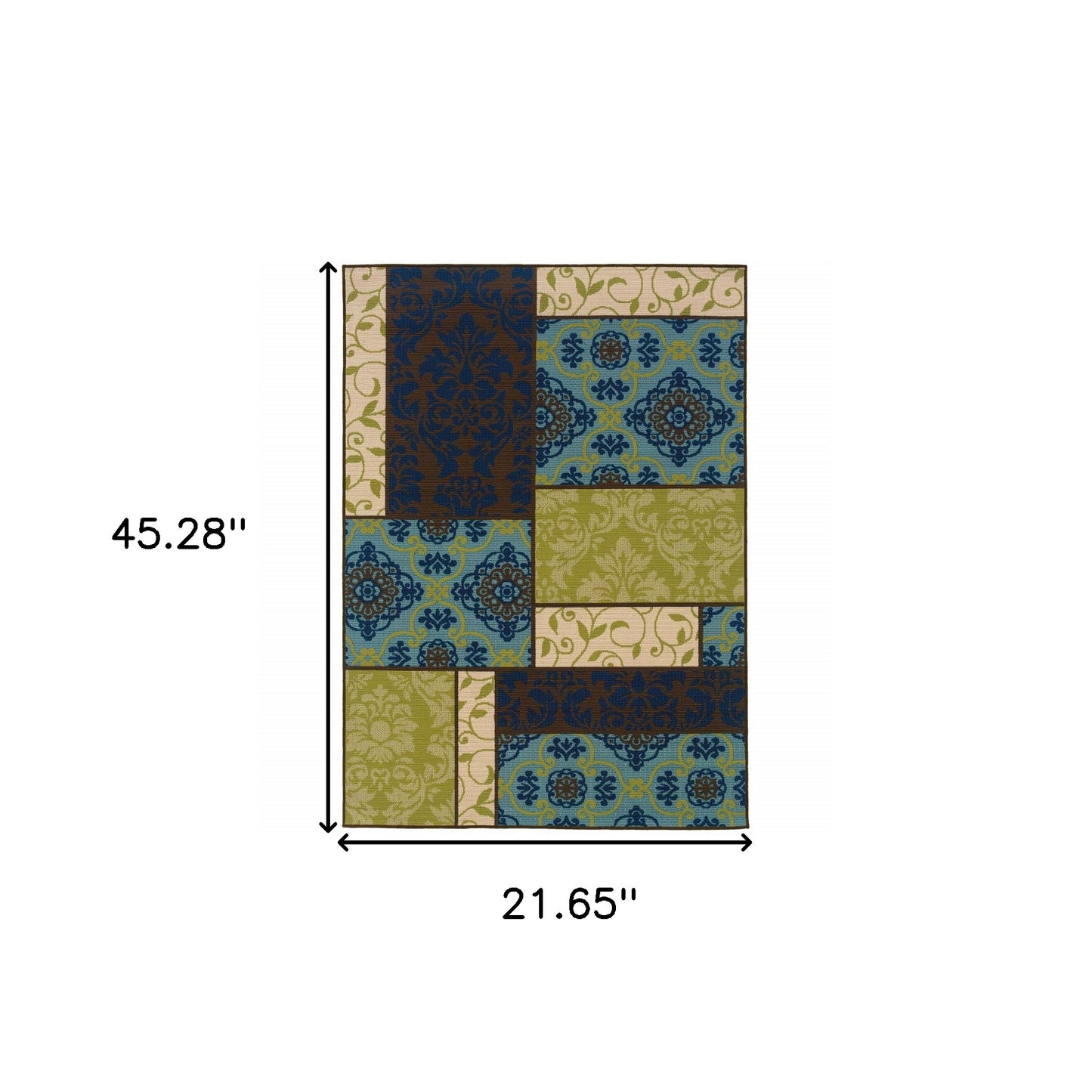 2' X 4' Brown Geometric Stain Resistant Indoor Outdoor Area Rug