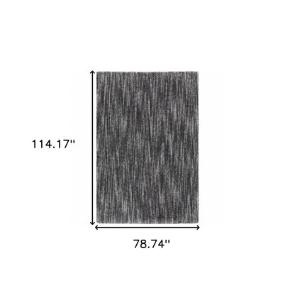 6' X 9' Charcoal Shag Power Loom Stain Resistant Area Rug