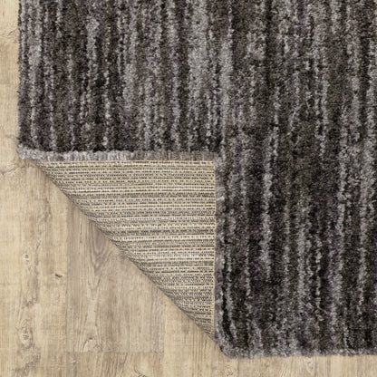 6' X 9' Charcoal Shag Power Loom Stain Resistant Area Rug