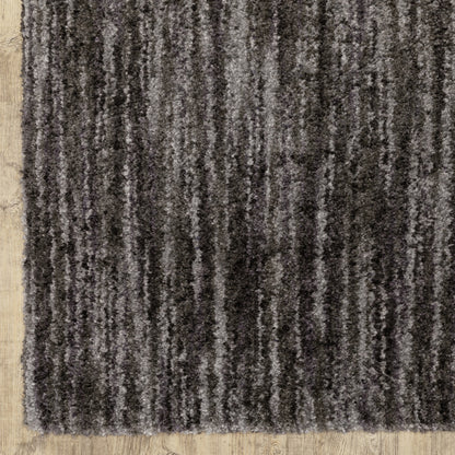 10' X 13' Charcoal Shag Power Loom Stain Resistant Area Rug