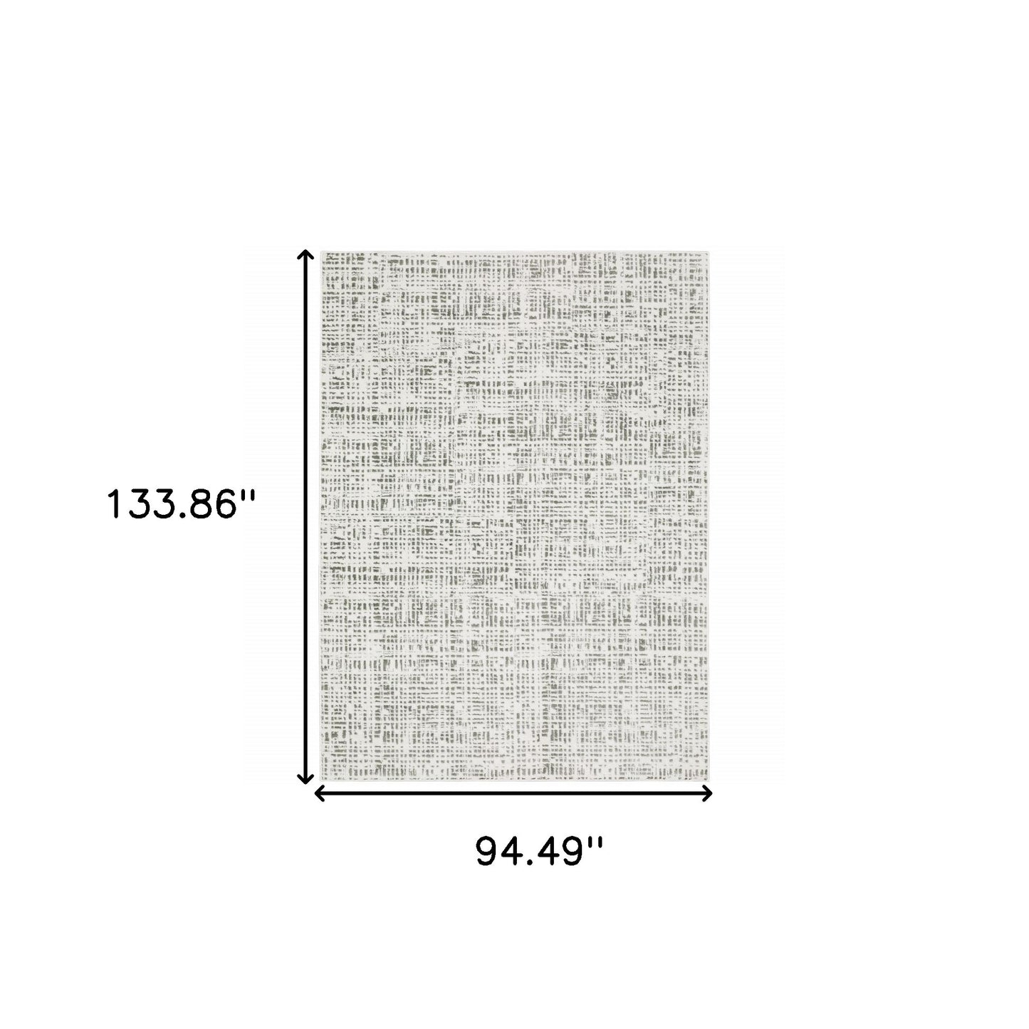 8' X 11' White And Grey Abstract Power Loom Stain Resistant Area Rug