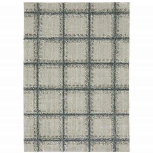 10' X 13' Gray Geometric Power Loom Area Rug