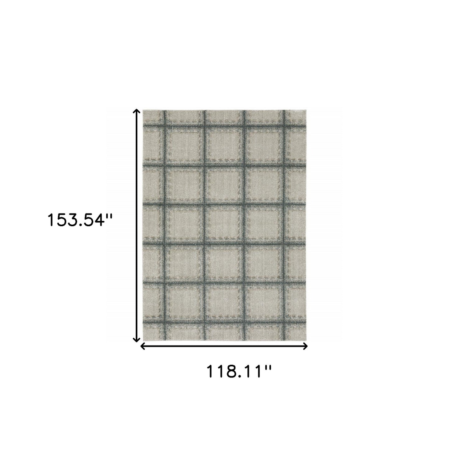 10' X 13' Gray Geometric Power Loom Area Rug