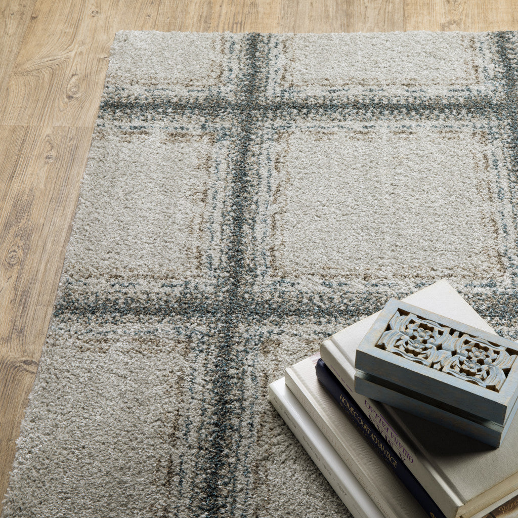 10' X 13' Gray Geometric Power Loom Area Rug