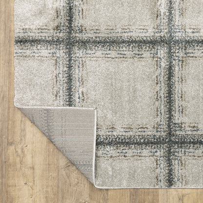 10' X 13' Gray Geometric Power Loom Area Rug