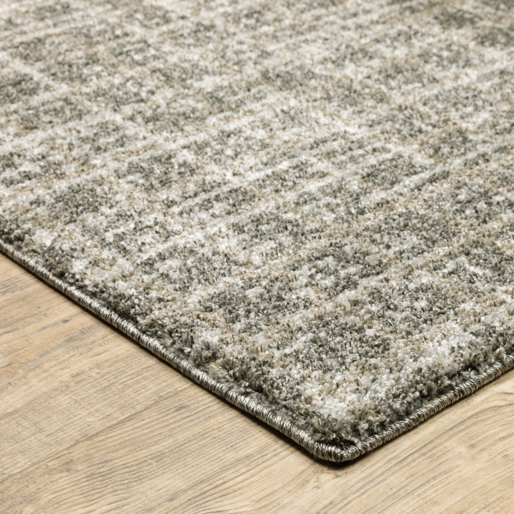 10' X 13' Gray Geometric Power Loom Area Rug