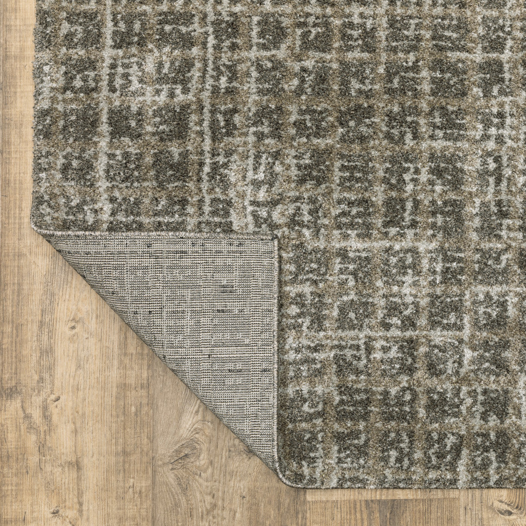 10' X 13' Gray Geometric Power Loom Area Rug