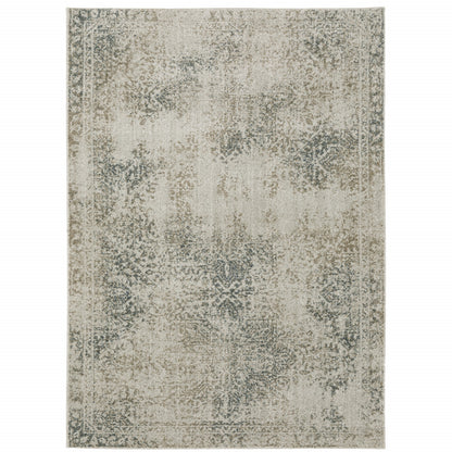 10' X 13' Gray Oriental Power Loom Area Rug