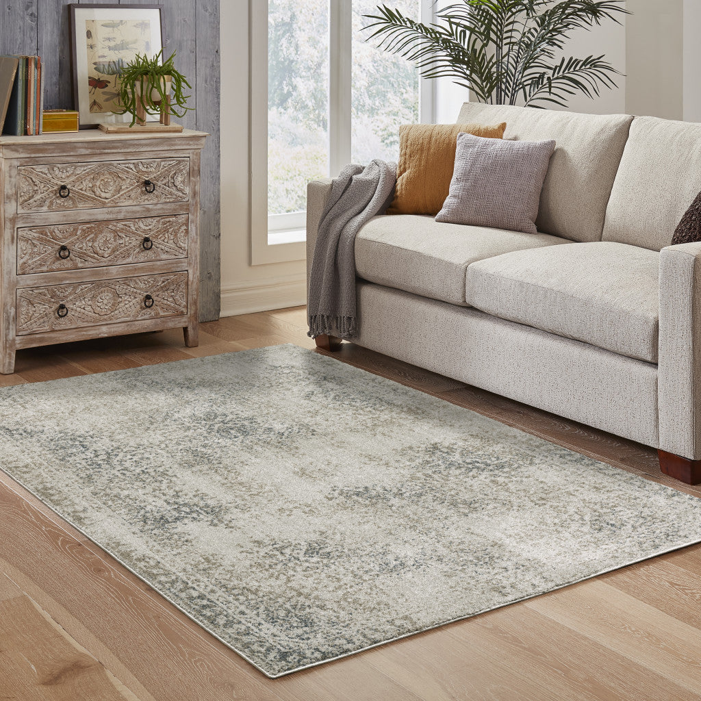 10' X 13' Gray Oriental Power Loom Area Rug