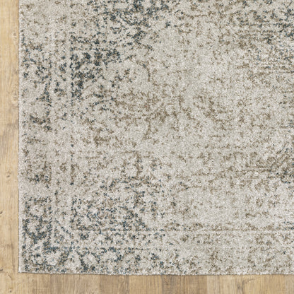 10' X 13' Gray Oriental Power Loom Area Rug