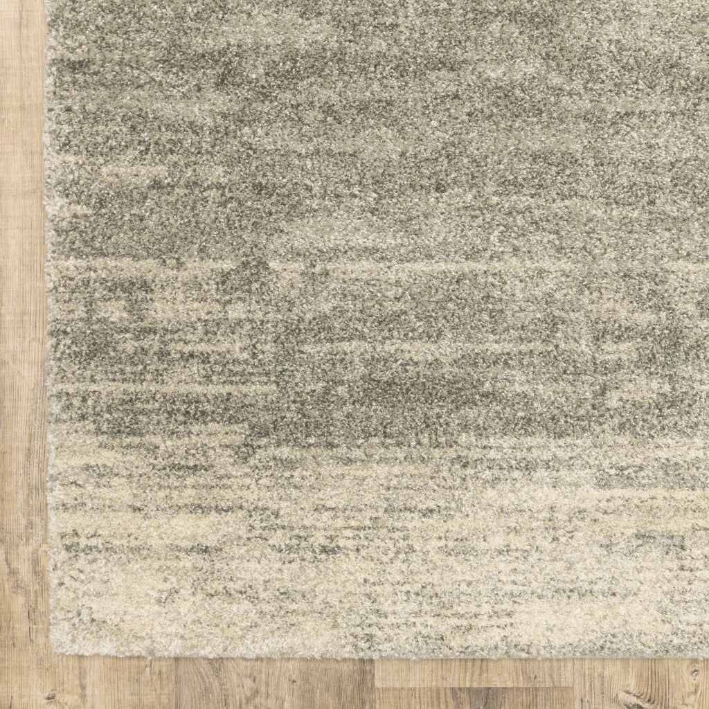 10' X 13' Grey Beige And Tan Abstract Power Loom Stain Resistant Area Rug