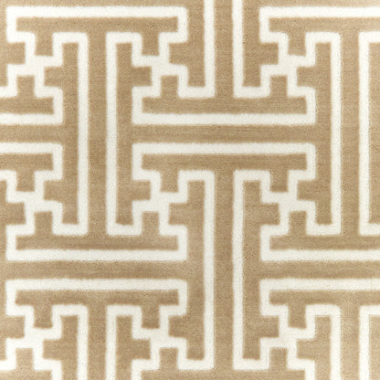 10' X 13' Gold And Ivory Geometric Power Loom Stain Resistant Area Rug