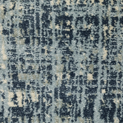 10' X 13' Dark Blue Light Blue Grey Ivory And Beige Abstract Power Loom Stain Resistant Area Rug