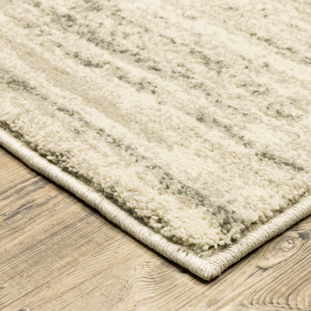 10' X 13' Beige And Grey Abstract Power Loom Stain Resistant Area Rug