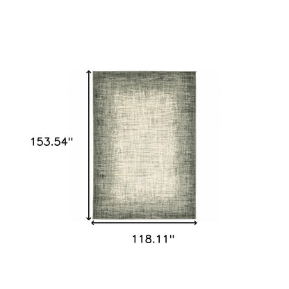 10' X 13' Grey Beige And Blue Power Loom Stain Resistant Area Rug