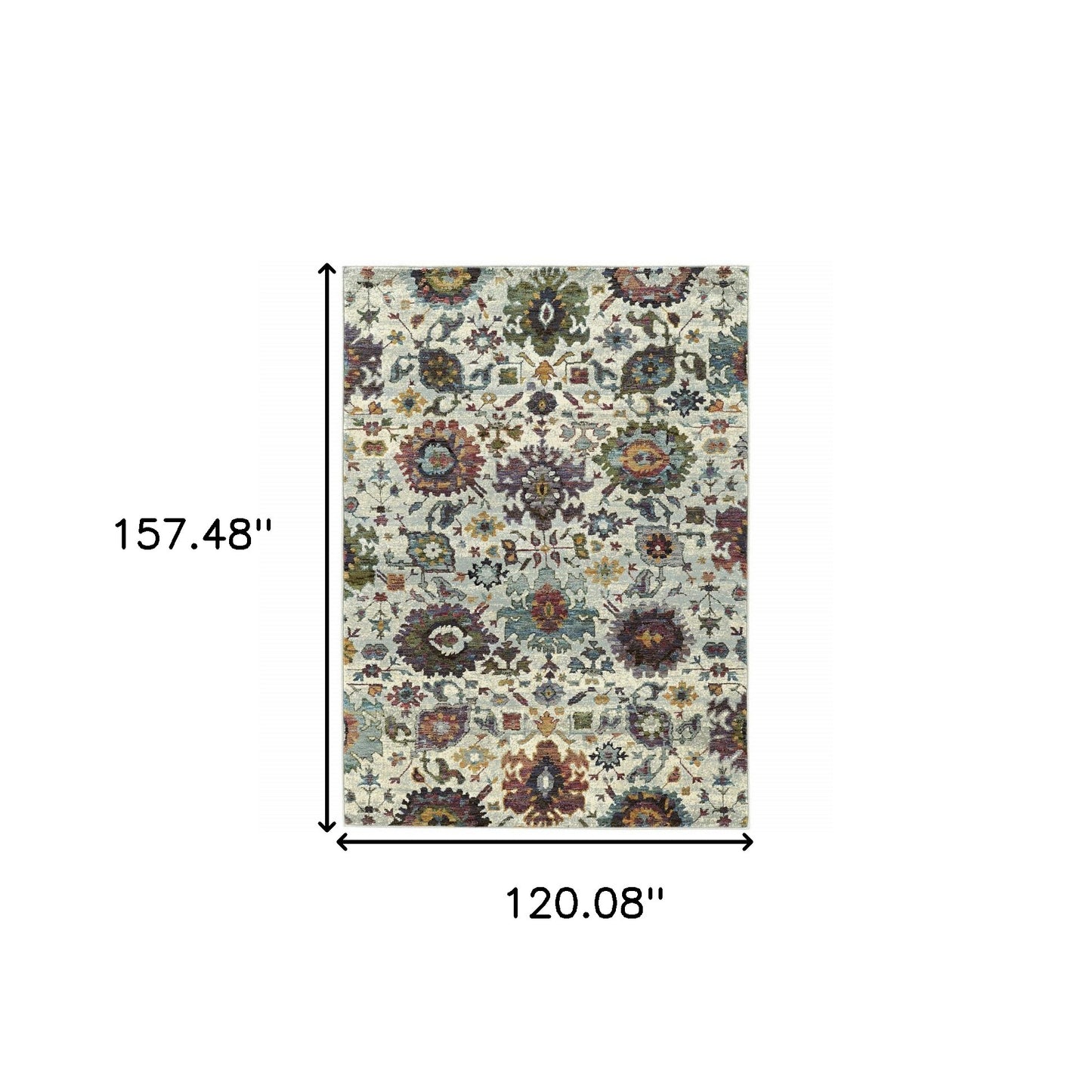 10' X 13' Purple and Gray Oriental Power Loom Area Rug