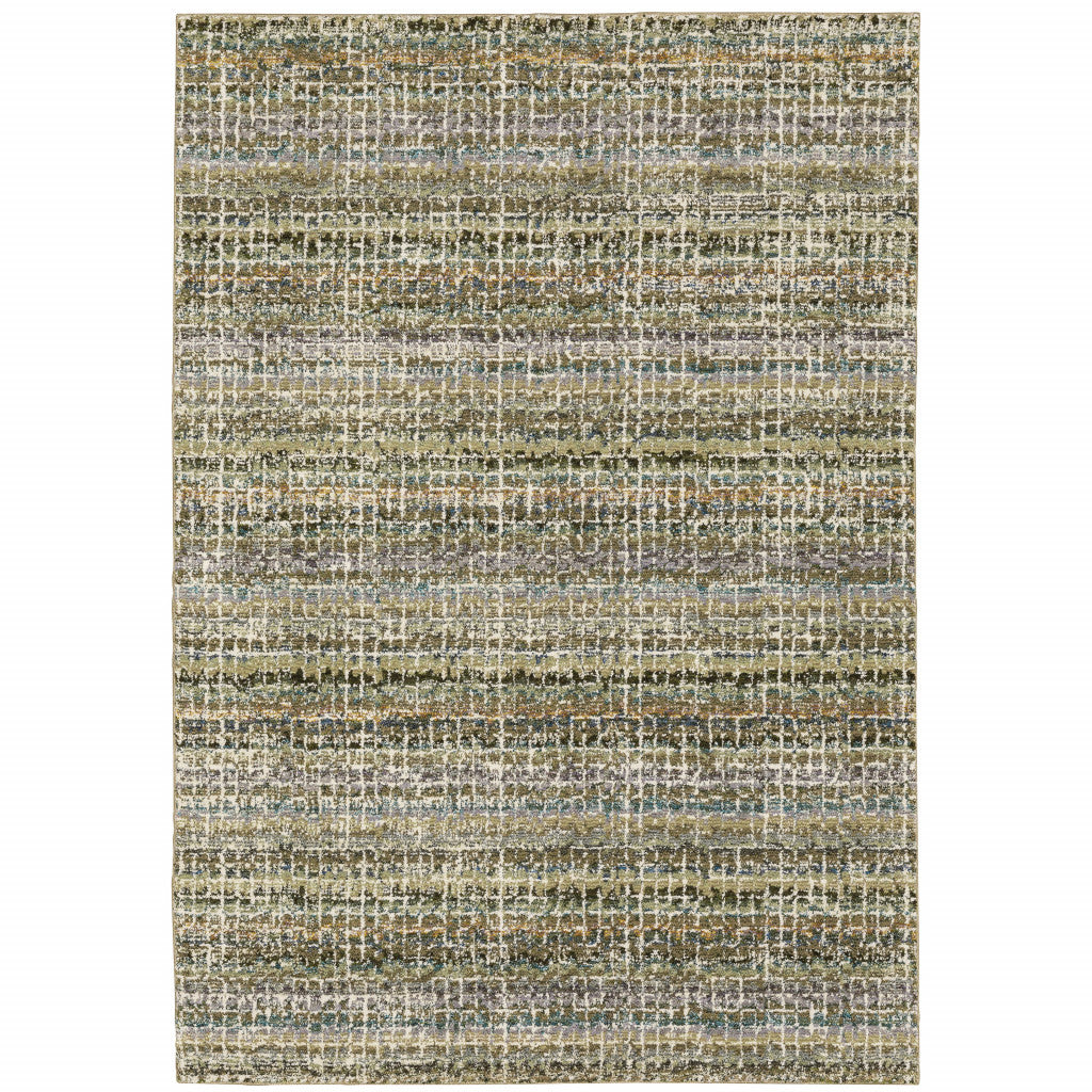 10' X 13' Gray and Ivory Abstract Power Loom Area Rug