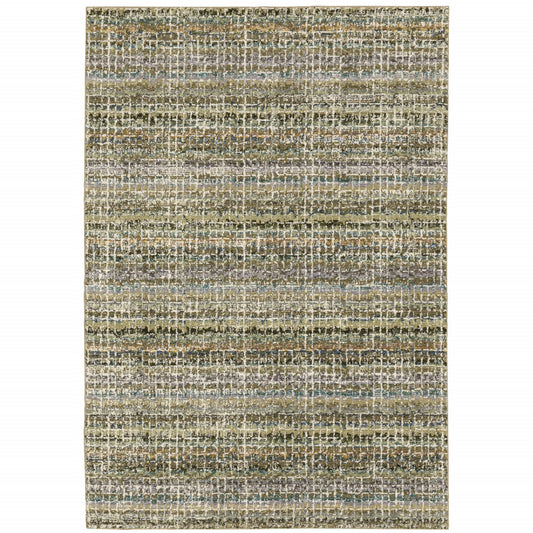 10' X 13' Gray and Ivory Abstract Power Loom Area Rug