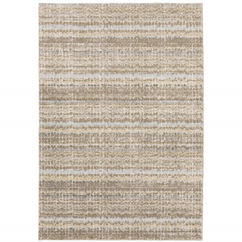 10' X 13' Gray and Ivory Abstract Power Loom Area Rug