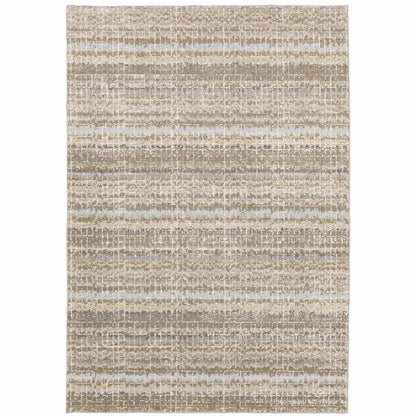 10' X 13' Gray and Ivory Abstract Power Loom Area Rug