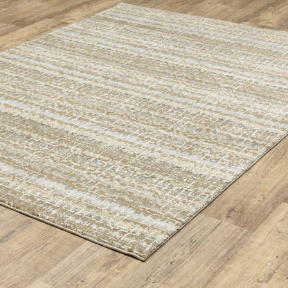 10' X 13' Gray and Ivory Abstract Power Loom Area Rug