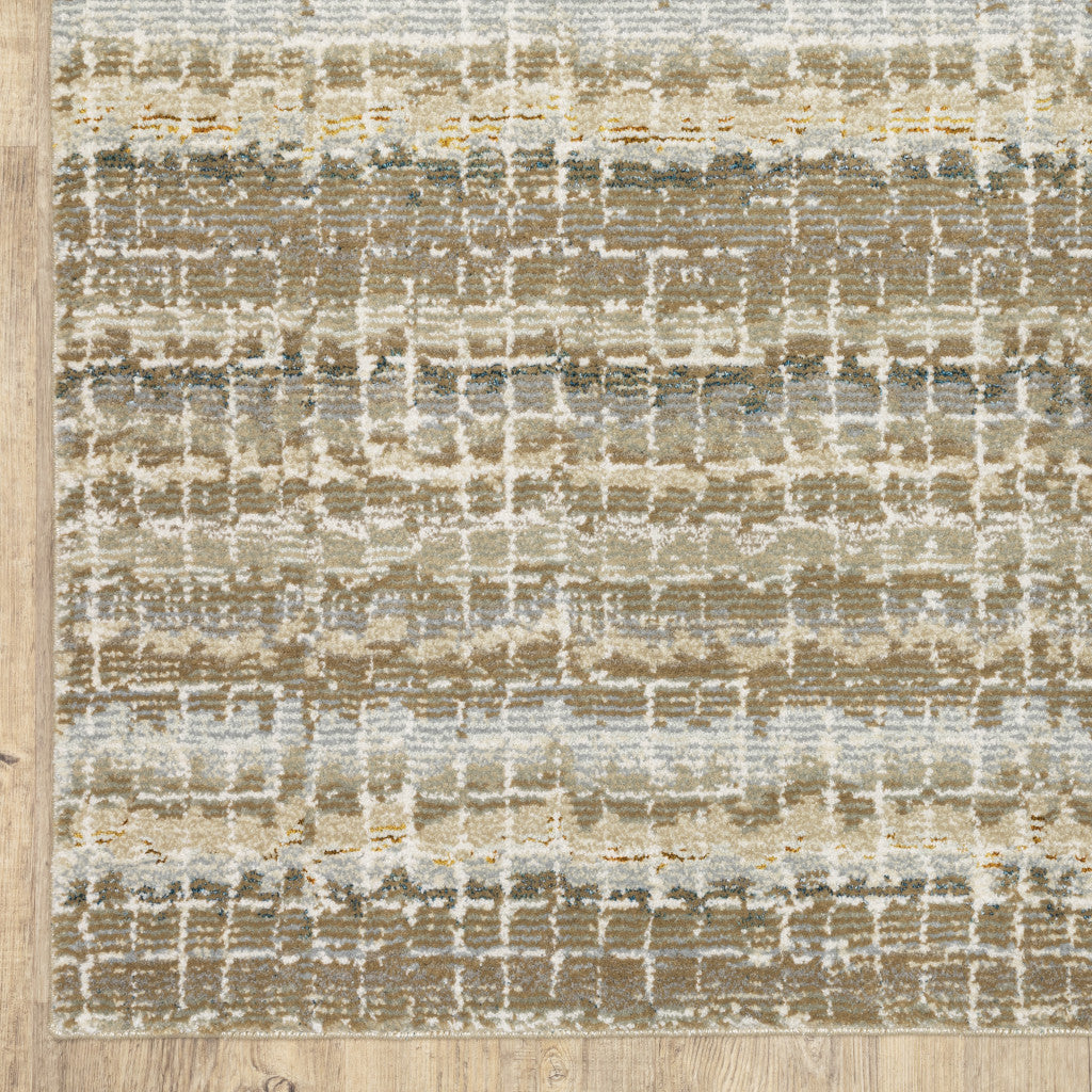 10' X 13' Gray and Ivory Abstract Power Loom Area Rug