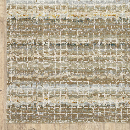 10' X 13' Gray and Ivory Abstract Power Loom Area Rug