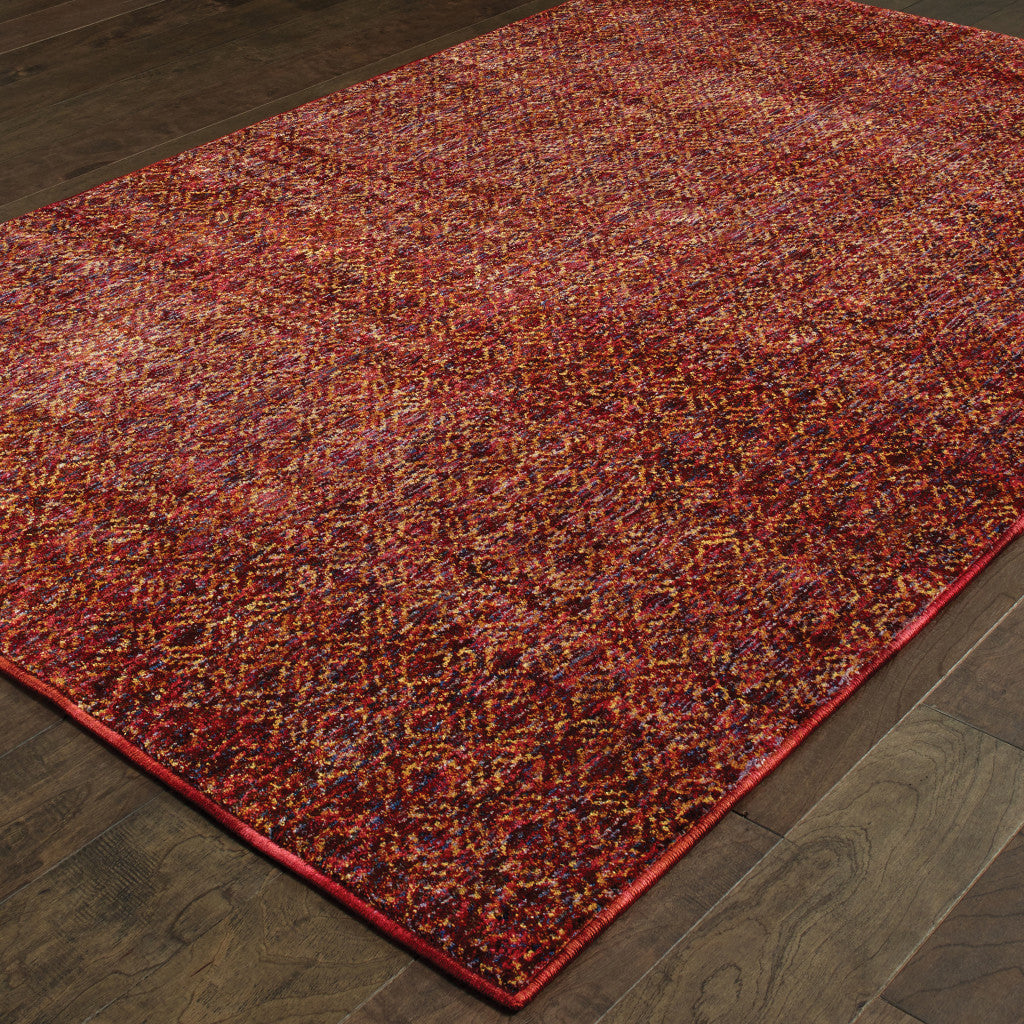 10' X 13' Red and Gold Geometric Power Loom Area Rug