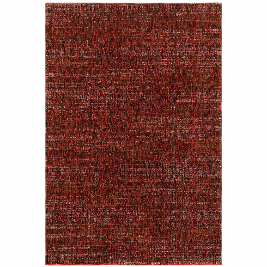 10' X 13' Red and Gray Power Loom Area Rug