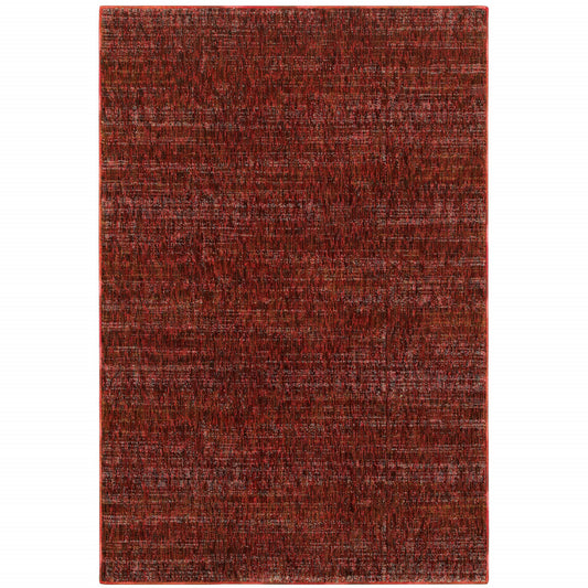 10' X 13' Red and Gray Power Loom Area Rug