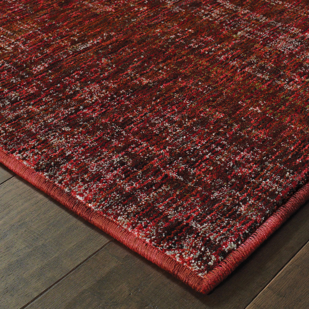 10' X 13' Red and Gray Power Loom Area Rug