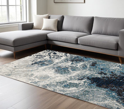 10' X 13' Gray Abstract Power Loom Area Rug