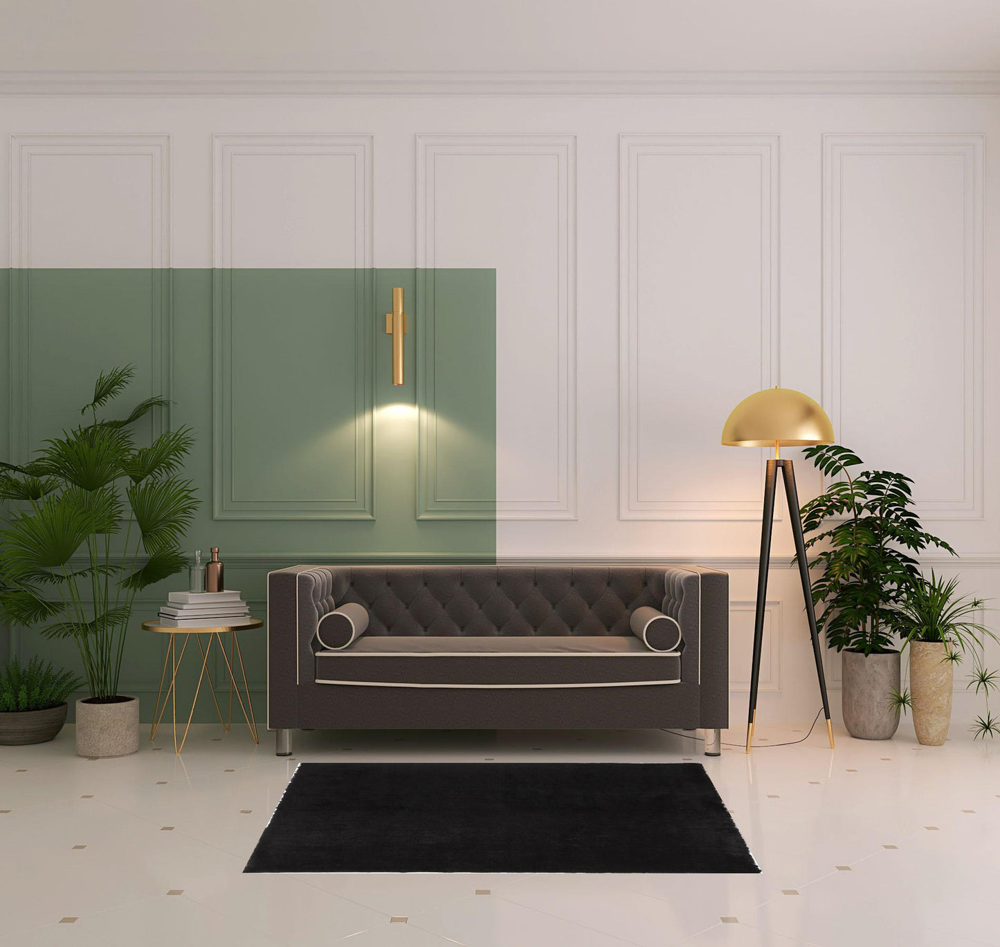 5' X 8' Blue And Black Shag Tufted Handmade Area Rug