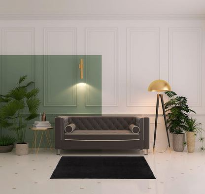 5' X 8' Blue And Black Shag Tufted Handmade Area Rug