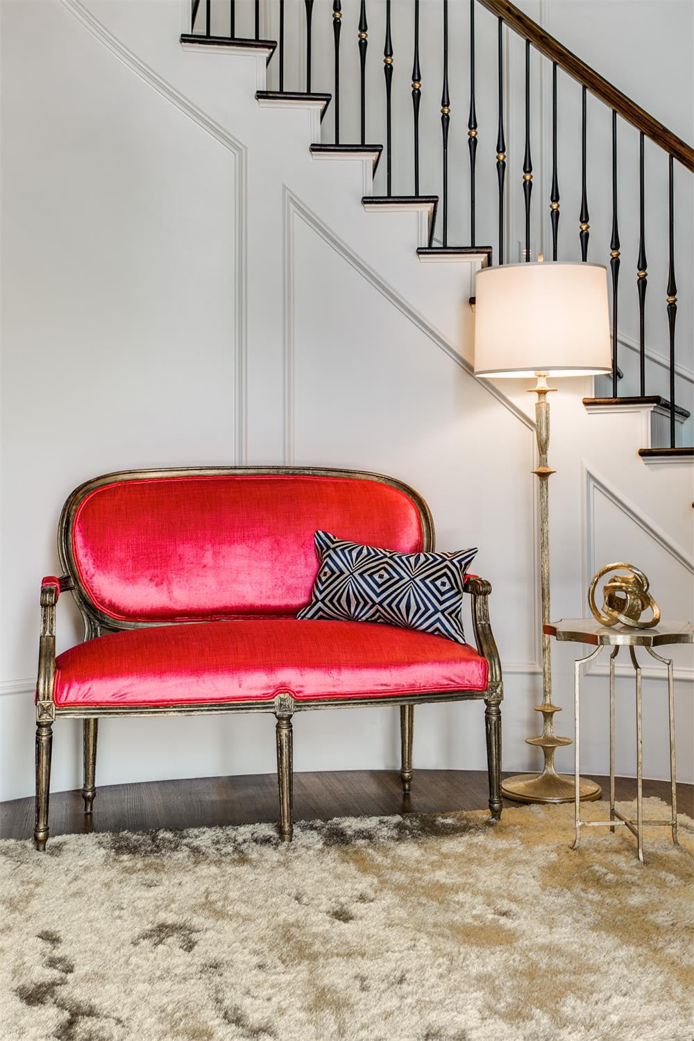 5' X 8' Blue And Black Shag Tufted Handmade Area Rug