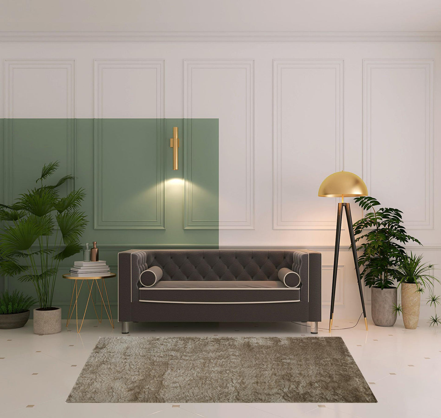 5' X 8' Blue And Black Shag Tufted Handmade Area Rug