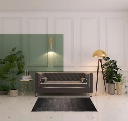 5' X 8' Blue And Black Shag Tufted Handmade Area Rug