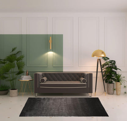 5' X 8' Blue And Black Shag Tufted Handmade Area Rug