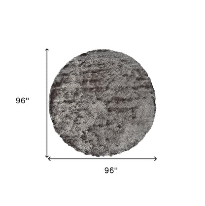 5' X 8' Blue And Black Shag Tufted Handmade Area Rug