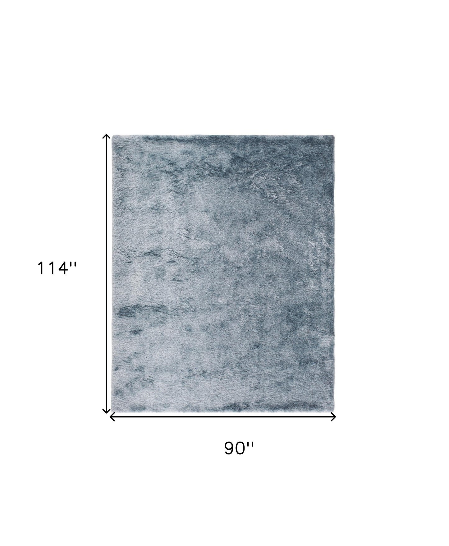 5' X 8' Blue And Black Shag Tufted Handmade Area Rug