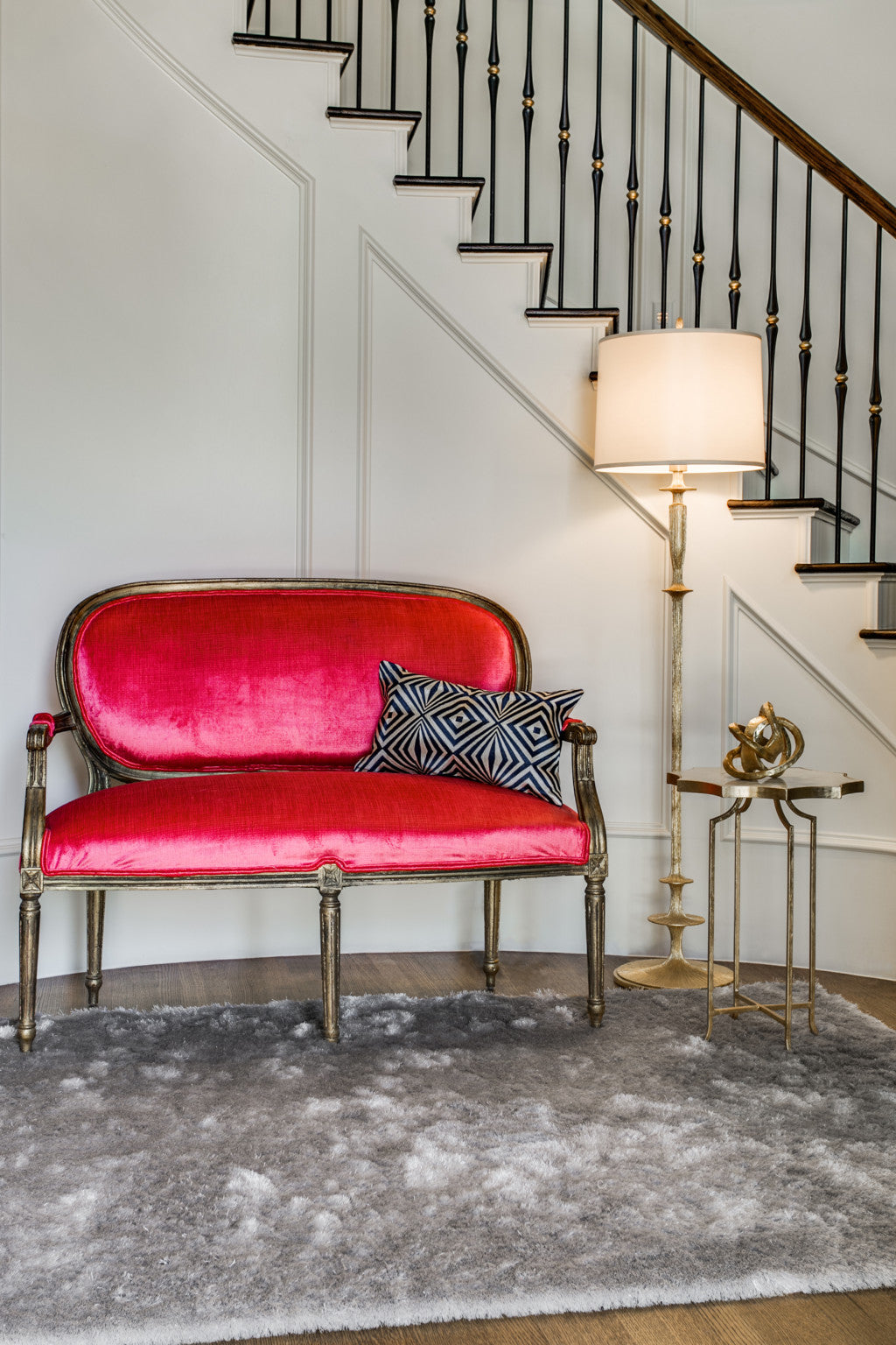 5' X 8' Blue And Black Shag Tufted Handmade Area Rug