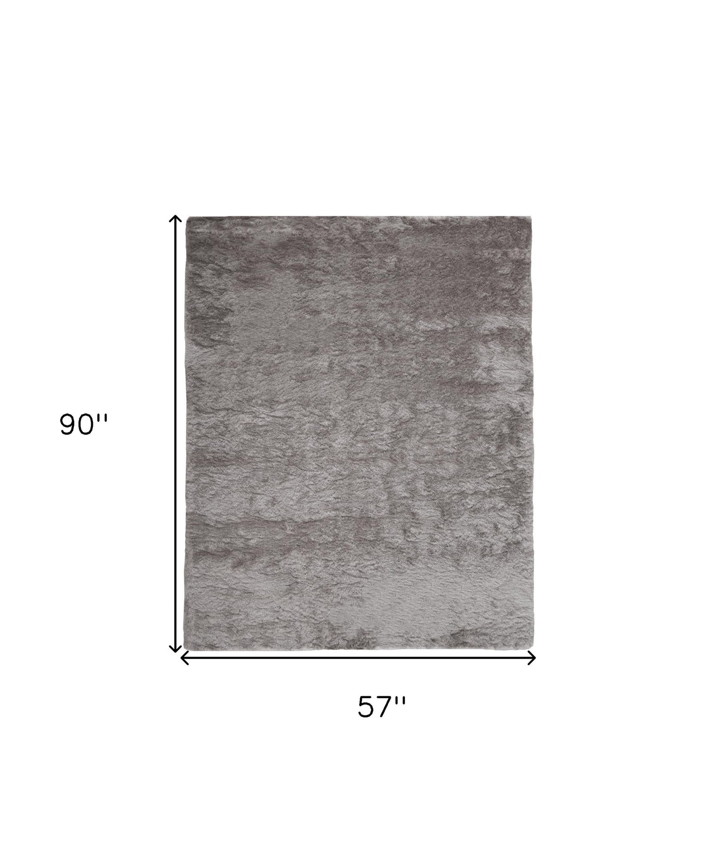 5' X 8' Blue And Black Shag Tufted Handmade Area Rug