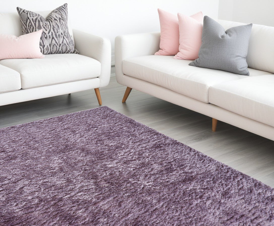 5' X 8' Blue And Black Shag Tufted Handmade Area Rug