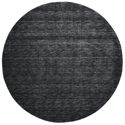 10' Black Round Wool Hand Woven Area Rug