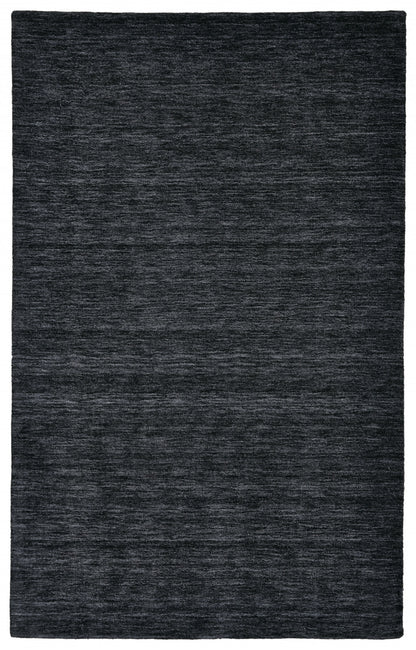 10' Black Round Wool Hand Woven Area Rug