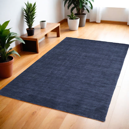 10' Black Round Wool Hand Woven Area Rug