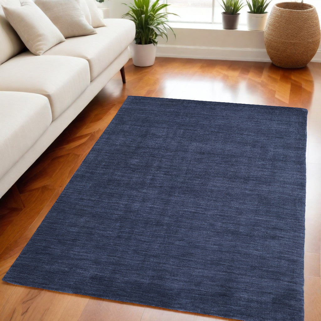 10' Black Round Wool Hand Woven Area Rug