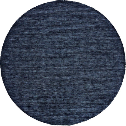 10' Black Round Wool Hand Woven Area Rug